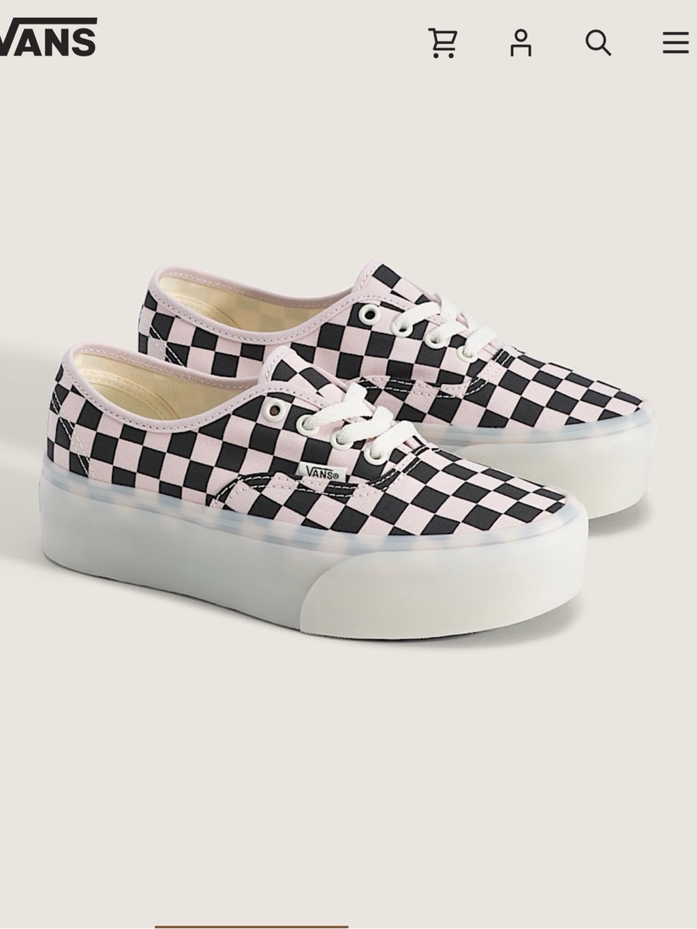 ****ISO**** Vans Pink & Black Checkerboard Platform Sneakers - Women’s Size 9